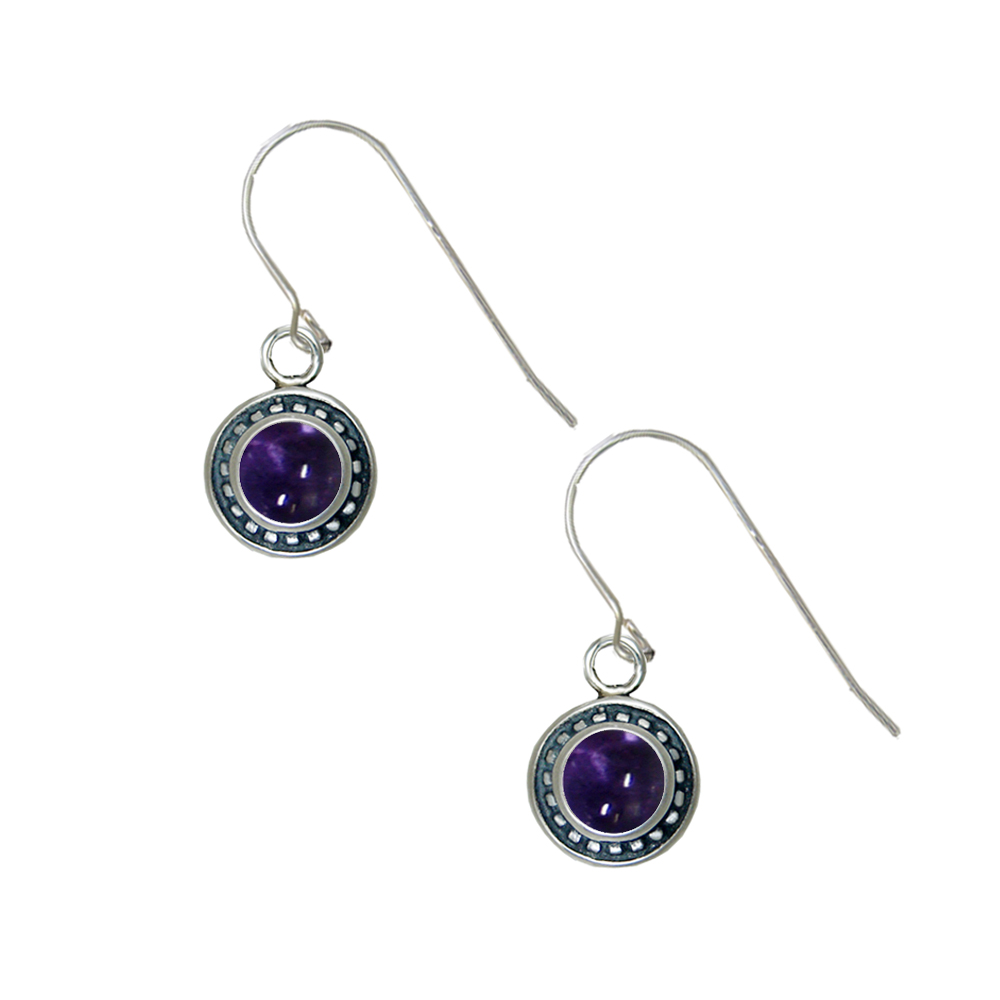 Sterling Silver Petite Iolite Gemstone Drop Dangle Earrings